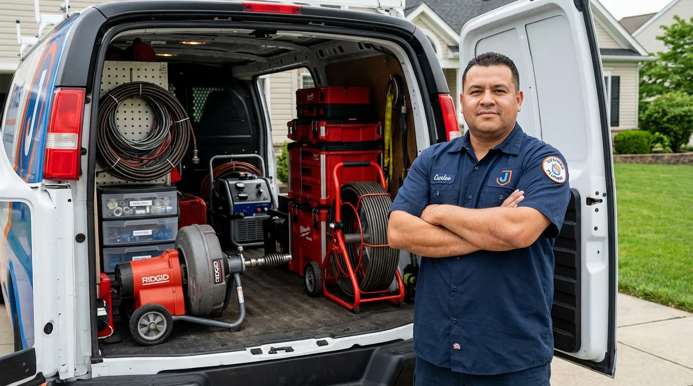 Professional drain cleaning equipment and Johns Plumbing LLC plumber in Chanute