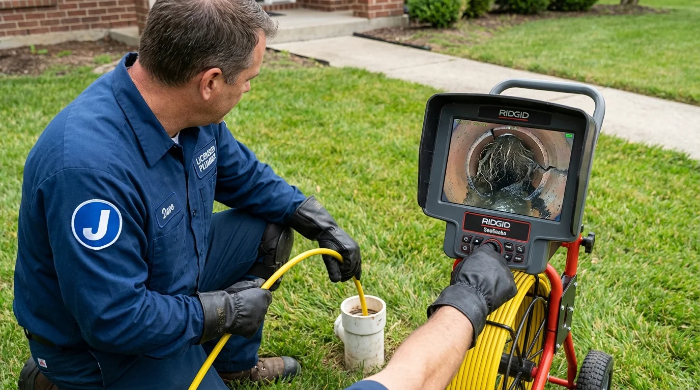 Sewer camera inspection being performed by Johns Plumbing LLC in Chanute